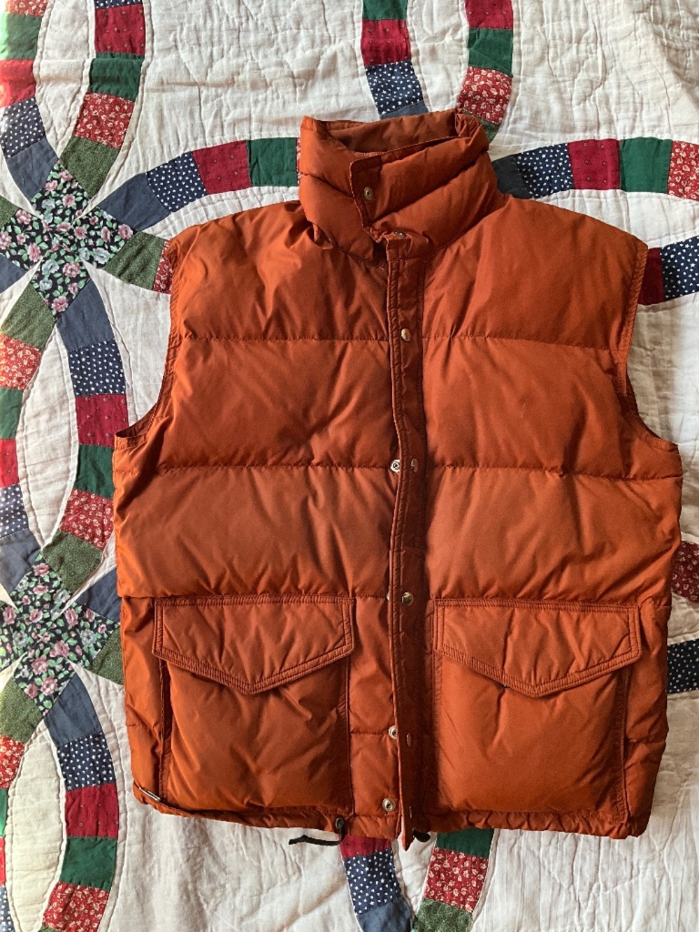 Vintage burnt orange puffer vest